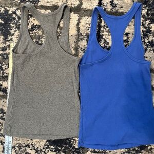 Racerback Tank Top - blue and grey